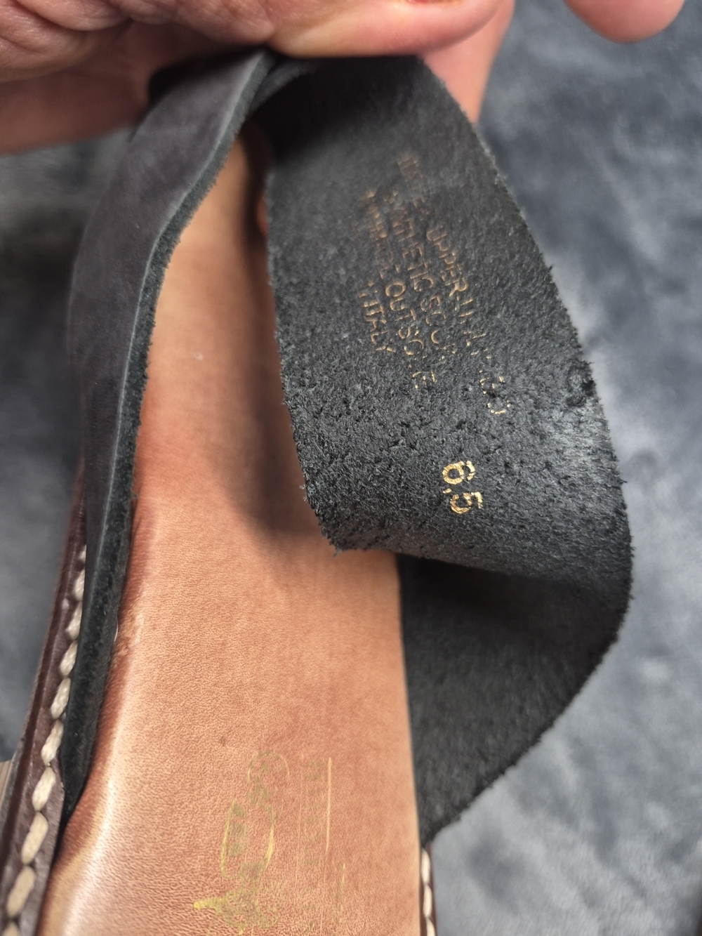 Coach And Four Black Slip On Sandals Women's Size 6.5 Paded Footbed Made Italy - Picture 4 of 11